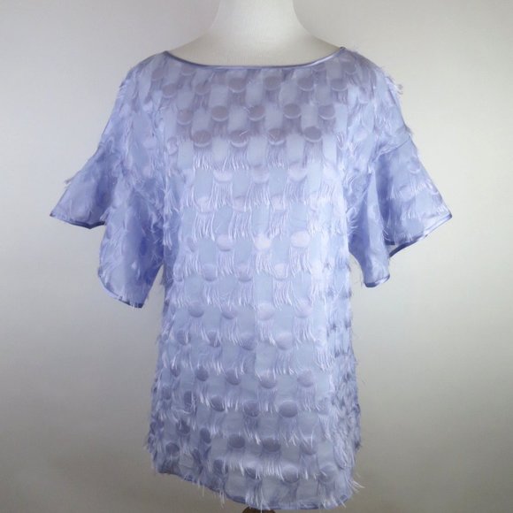 Banana Republic Flutter Sleeve Eyelash Top M - Picture 1 of 10